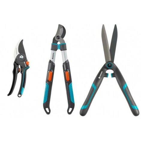 Pack GARDENA Taillanderie: Sécateur + Coupe Branche + Cisaille à Haie 18cm 8904-26 520-670 B 12302-20 3 Pack GARDENA Taillanderie: Sécateur + Coupe Branche + Cisaille à Haie 18cm 8904-26 520-670 B 12302-20
