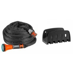 GARDENA Kit Tuyau D'arrosage Textile Liano™ 15 M Avec Support Mural