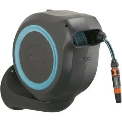 GARDENA Dévidoir Automatique Mural RollUp S 15 M Bleu Turquoise (18600-20)
