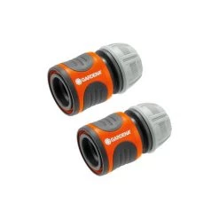 GARDENA 2 Raccords D'arrosage Rapides 13 Mm (1/2") Et 15 Mm (5/8") (18281-20).