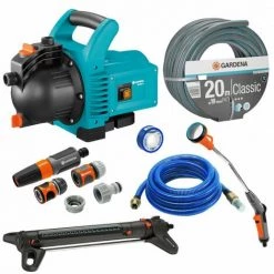 Pack Pompe D'arrosage 3000/4 + Tuyau Ø19mm 20m + Kit Aspiration Laiton + Kit Base + Arroseur 350m² + Fusil GARDENA