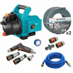 Pack Pompe D'arrosage 3000/4 + Tuyau Ø19mm 2x20m + Kit Connexion + Kit Aspiration Laiton + Kit Base Premium GARDENA