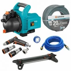 Pack Pompe D'arrosage 3000/4 + Tuyau Ø19mm 20m + Kit Aspiration Laiton + Kit Base Premium + Arroseur 350m² GARDENA