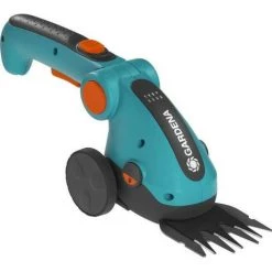 GARDENA Kit Cisaille A Gazon Sur Batterie ComfortCut Li – Manche Télescopique Orientable– Roues Pour Gazon – (9858-20)