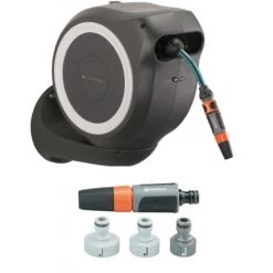 Gardena 3205290 Dévidoir Mural A Roulement Automatique Pour Tuyau D'arrosage 15 M