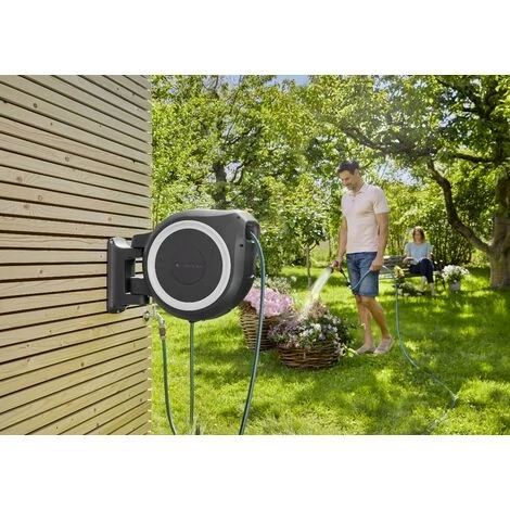 GARDENA Dévidoir Automatique Mural RollUp L 30m + Pistolet-arrosoir Multijet (18627-33) 4 GARDENA Dévidoir Automatique Mural RollUp L 30m + Pistolet-arrosoir Multijet (18627-33) – Image 2