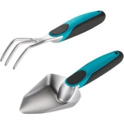 GARDENA Kit Petits Outils De Jardinage : Griffe à Fleurs + Transplantoir (8974-20)